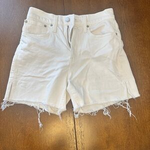 J. Crew White Frayed Hem Jean Shorts